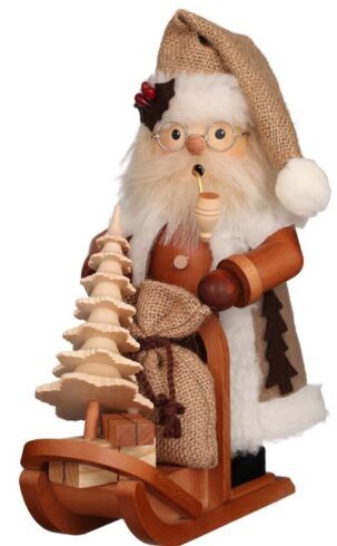 Fumeur Père-Noël Naturel sur traineau