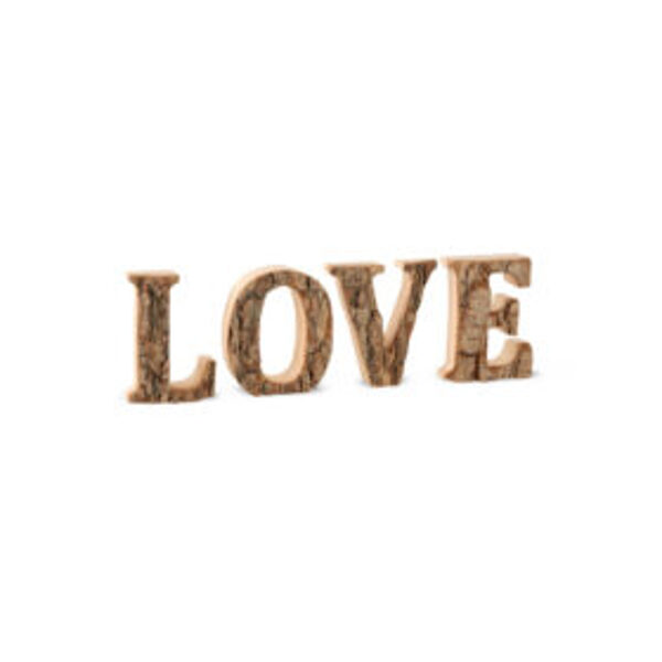 "LOVE" en bois écorcé
