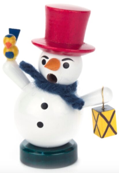 Mini bruleur d'encens bonhomme de neige chapeau rouge et lanterne