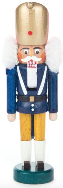 Casse-noisette Prusse bleu et jaune, 14 cm