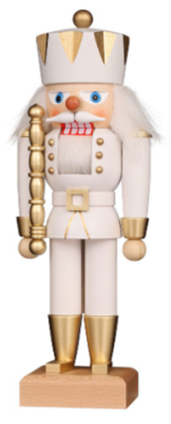 Casse-Noisette petit roi blanc et or